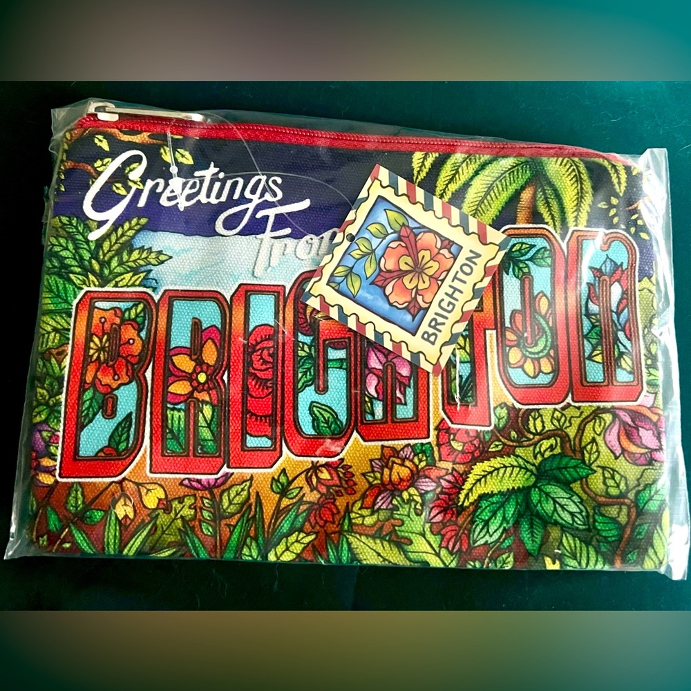 Brighton Multicolor Floral 'Greetings from BRIGHTON' Travel Pouch